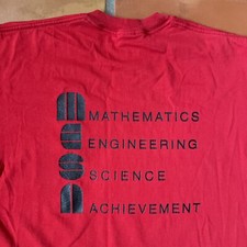 Vintage JERZEES Mens XL Red T Shirt MADE IN USA MESA INC NEW MEXICO Mathematics
