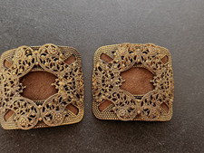 Antique Matched Pair Victorian Edwardian Georgian Filagree Shoe Buckles