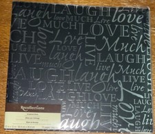 New Recollections Photo Memory Scrapbook Album Black 12x12 Live Laugh Love Laugh