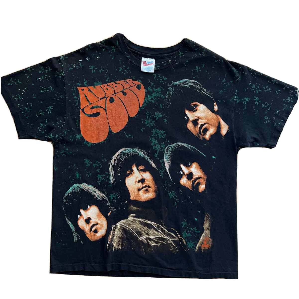 Vintage Beatles Rubber Soul Shirt XL Black 90s All Over Vintage Beatles Rubber Soul Shirt XL Black 90s All Over