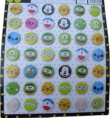 42x Party Geschenk Beutetüte Spielzeug Pokémon Lilo SpongeBob Cartoon Abzeichen 3cm UKSeller