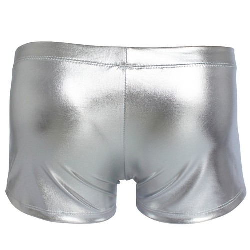 Men Shiny PVC Leather Boxer Briefs Shorts Drawstring Swim Trunks Underwear - Picture 10 of 12