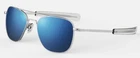 RANDOLPH AF171 58MM MATTE CHROME ATLANTIC BLUE SUNGLASSES / SUNGLASSES