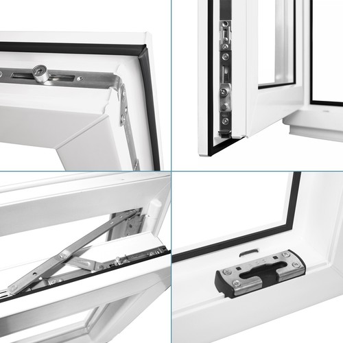 Kellerfenster Fenster Kunststoff 2 & 3 fach ALLE GRÖßEN Weiß & Anthrazit PREMIUM - Bild 4 von 26