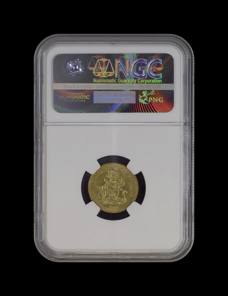 BAHAMAS. 1974, 1 centavo - NGC MS66 - Top Pop 🥇 Commonwealth, estrella de mar, RARO Foto 4 de 4
