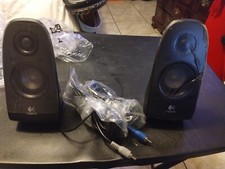 NEW Pair of Logitech Satellite Speakers for Sound System Blue and Gray- No Sub