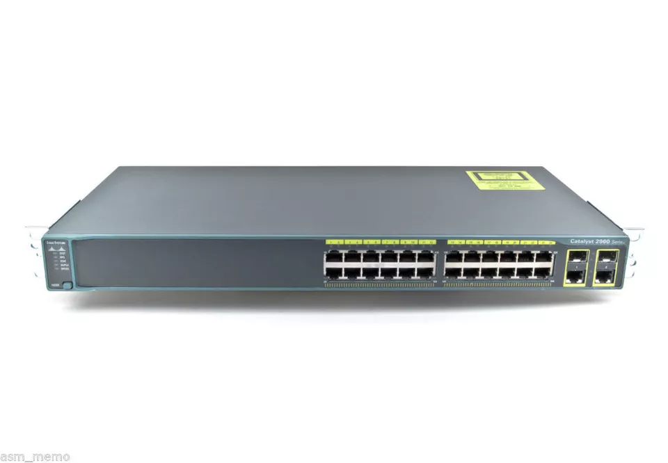 Cisco WS-C2960-24PC-L 24 Port POE Switch Dual Gigabit Uplinks 15.0t  ios Tested - Image 2 of 3