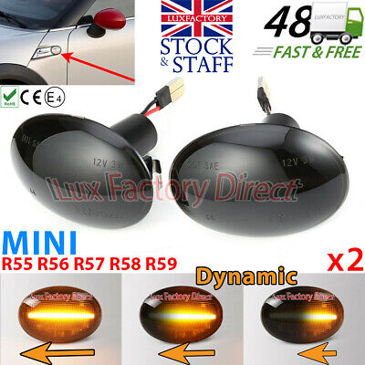 For BMW MINI Cooper R55 R56 R57 R58 Dynamic LED Side Repeater Light Indicator