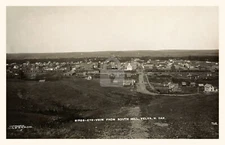 Birds-eye view from South Hill Velva ND North Dakota 1909 RPPC Postcard COPY