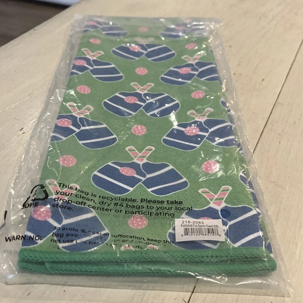 Pickleball Fun Sports Towel Game Paddle Play Sport Gym Towel~NEW