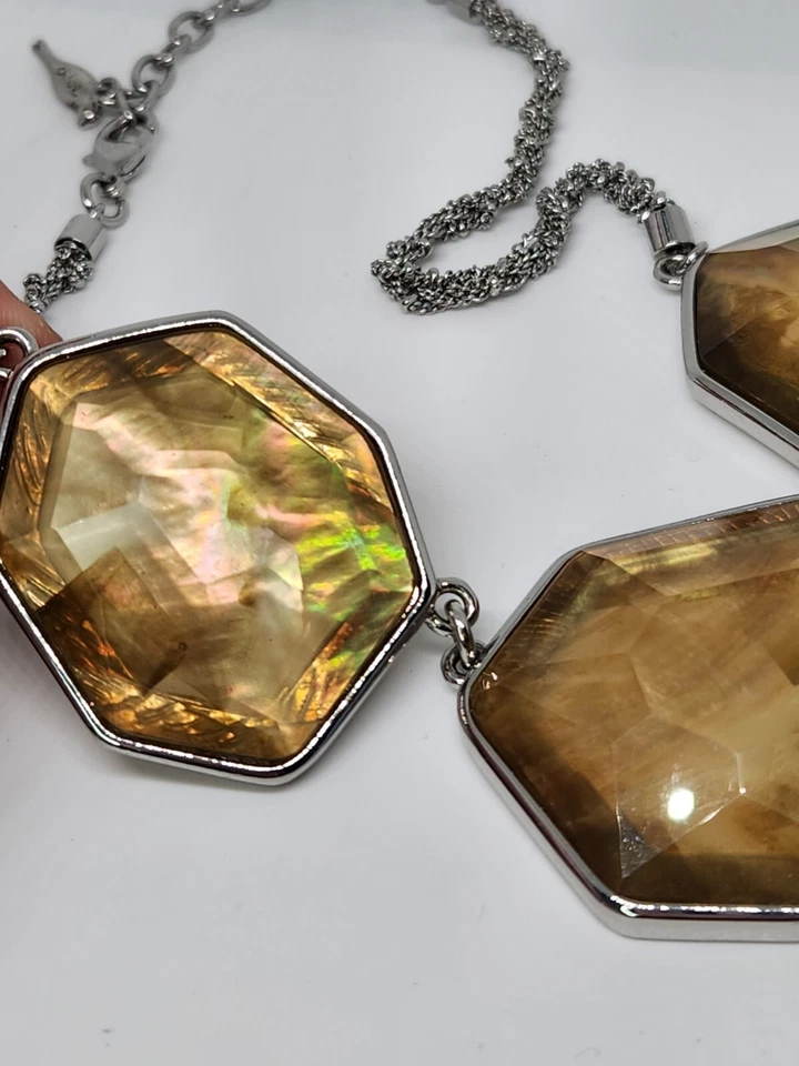 Collar Colgante Chloe + Isabel Tono Plata Grande Abulón Verde Collar Distintivo Foto 2 de 4