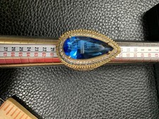 Large Blue Topaz ring size 8 925 Sterling Silver band Brand New Christmas Sale