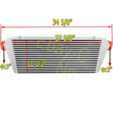 Aluminum Front Mount Intercooler 3" Inlet / Outlet 76mm 880X332X100mm NEW US