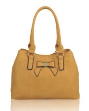 Womens Bow Larger Faux Leather Fashion Tote Shopper Handbag Hobo Shoulder Bag