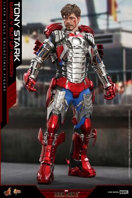 New Hot Toys MMS600 Iron Man 2 Mark 5 V Tony Stark (Mark V Suit Up