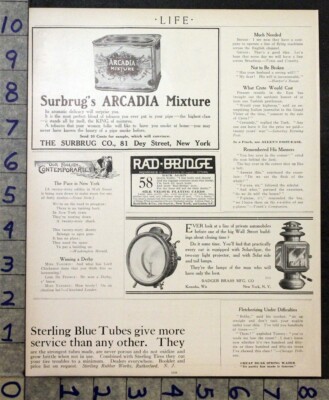 1910 SURBURG ARCADIA MIXTURE TOBACCO PIPE CIGARETTE SMOKE TOBACCIANA AD  FDA79
