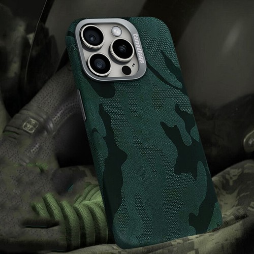 For IPhone 15 14 13 12 Pro Max Camouflage Leather Shockproof Magnetic Case Cover - Picture 9 of 19