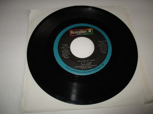 BB KING Having My Say/ Paying The Cost To be the Boss Vinyl 7" 45 RPM 1968 - Picture 2 of 2