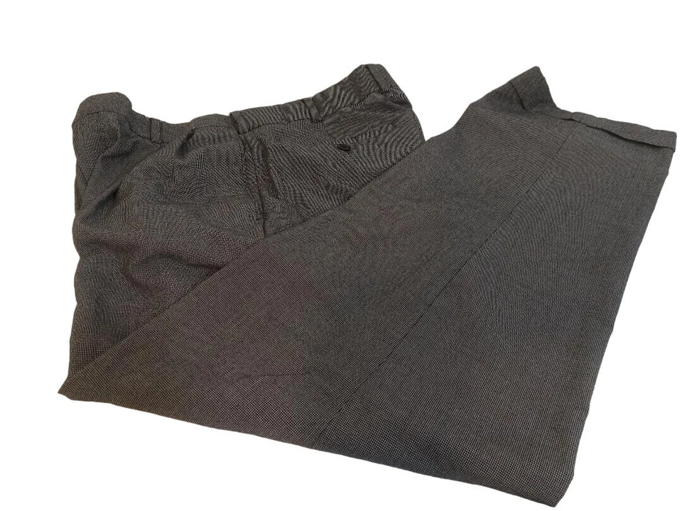 Pantalones de Vestir Louis Raphael Rojo Rosso Talla 34x30 Gris Plisado Puños Cremallera Inferior Foto 2 de 4