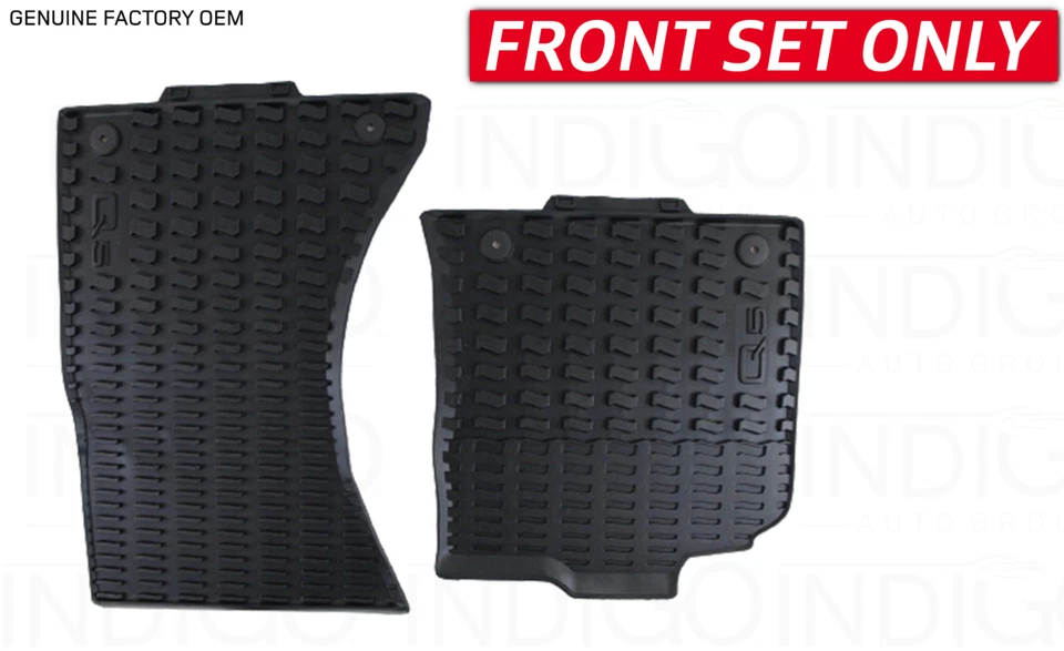 Tapete de assoalho preto de borracha dianteiro original do fabricante para 2009-2017 Audi Q5 - Imagem 2 de 2