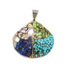 Southwest Sterling Shell Turquoise Lapis Inlay Earring Pendant Lot of 4 #S5620-1 — photo 9