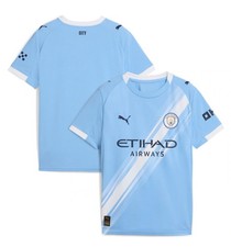 New Youth XL Puma Manchester City 2025/26 Home Replica Soccer Jersey Haaland