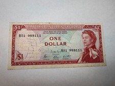 Eastern Caribbean States 1 Dollar 1965 Circulated Banknote Queen Elizabeth II