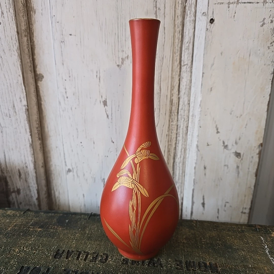 陶瓷红色日本古董花瓶| eBay