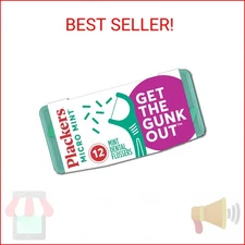 Plackers Micro Mint Dental Floss Picks with Travel Case, 12 Count (Color May var