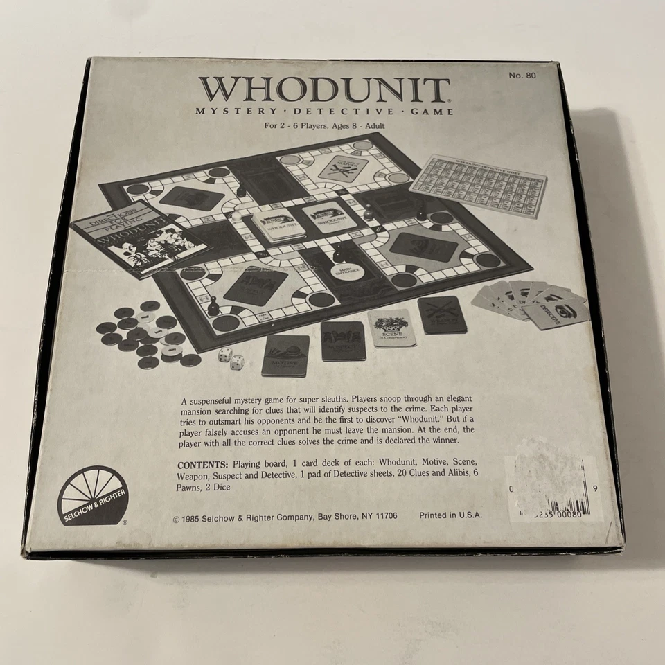 Juego de mesa Whodunit vintage de Selchow & Righter - Edición 1985 - ¡Completo! Foto 2 de 4
