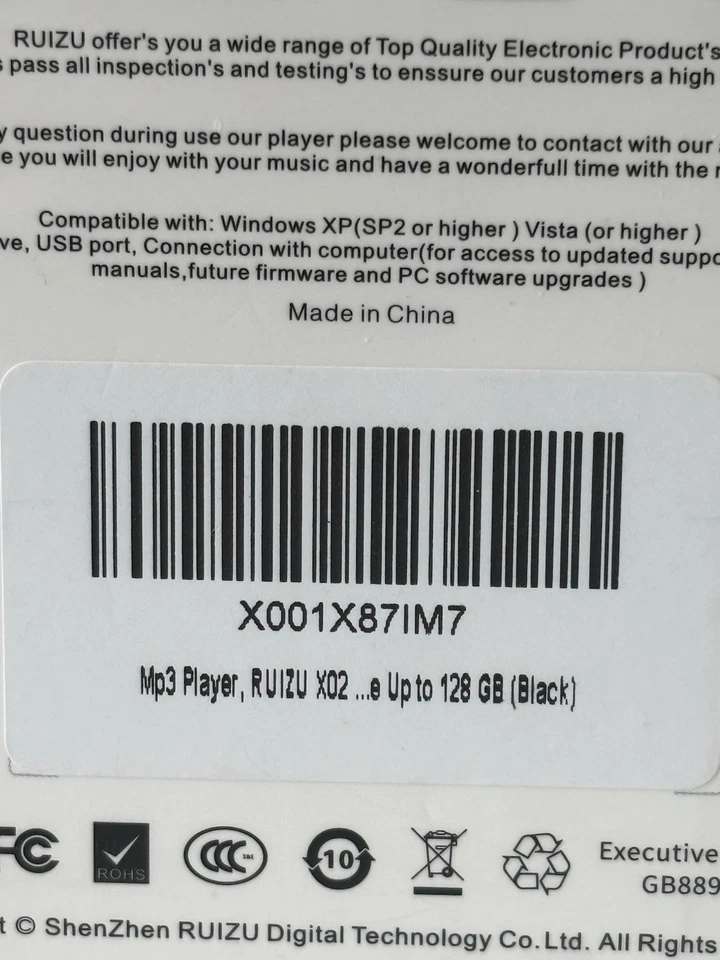 RUIZU 128GB Clip MP3 Player with Bluetooth Portable Music Player with Voice NEW - Image 3 of 4