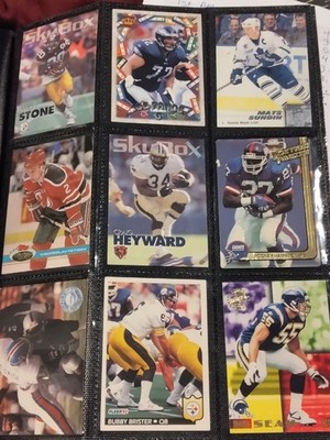 SkyBox Fleer Upper Deck Sports Trading Card Lot NFL NHL 9 Cards Players Teams