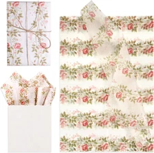 30Pcs Butterfly Rose Tissue Paper, 14X20 Inch Floral Gift Wrap Paper for Wedding