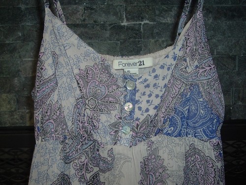 Paisley Tiered MAXI dress Size Large Whimsygoth Fairygrunge Baby Doll LOVELY! - Picture 2 of 6