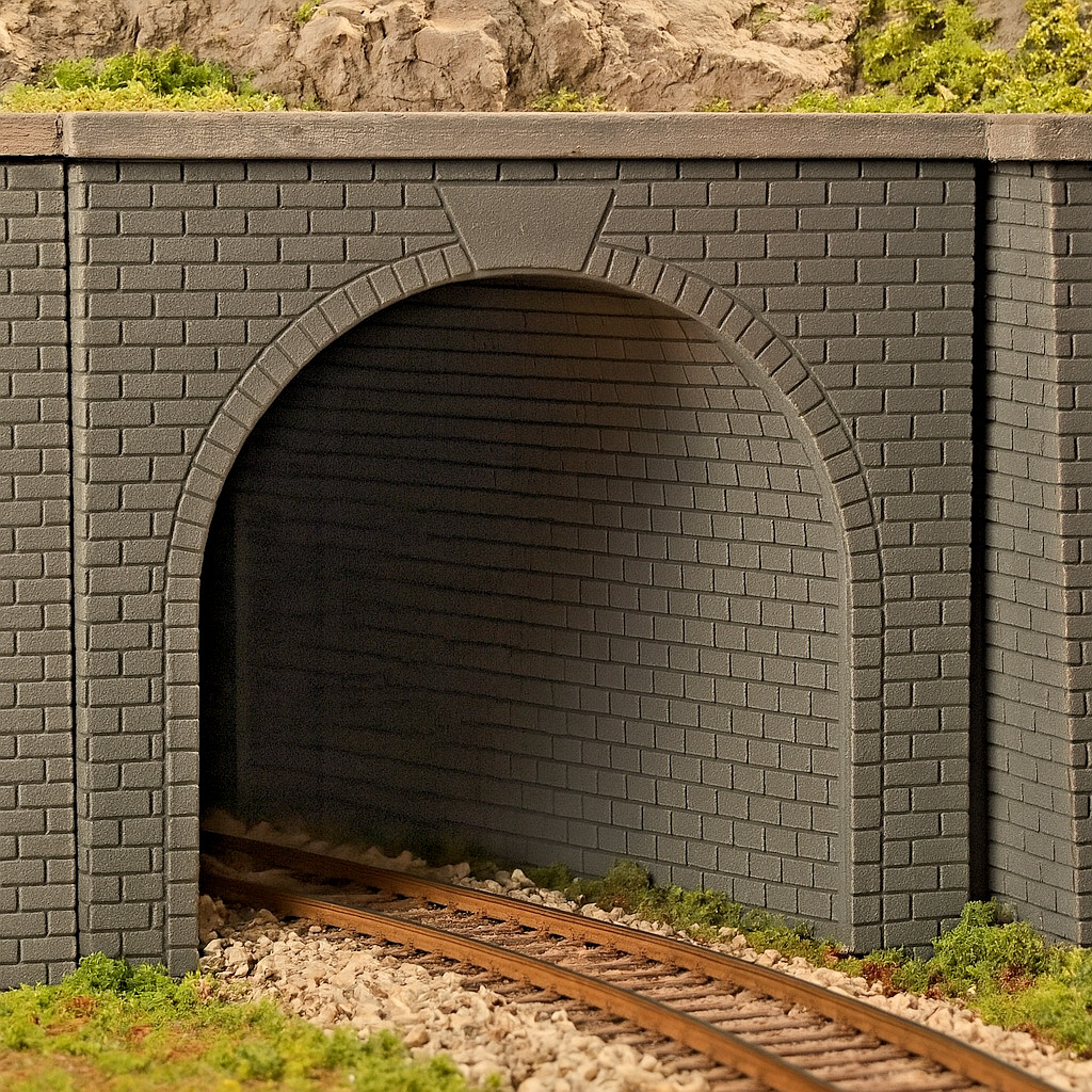 HO Scale Stone Single Train Tunnel Portal - H0  Model Railroad Scenery 4inch