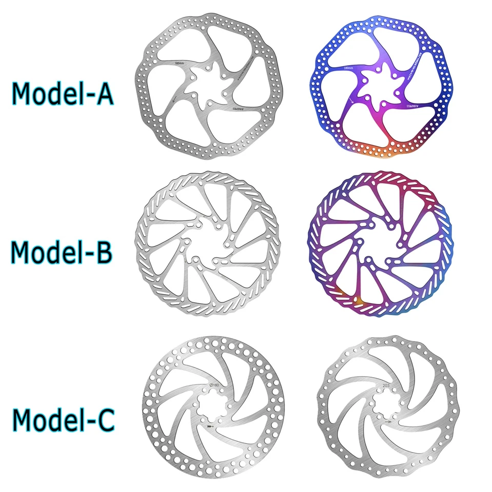 Rotor de freno de disco 140/160/180/203 mm 6 pernos MTB bicicleta de carretera EE. UU. Foto 2 de 4