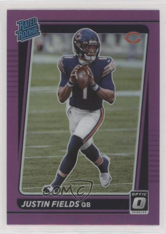 2021 Panini Donruss Rated Optic Holo Purple Preview Justin Fields Rookie RC