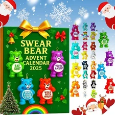 2025 Swear Bear Advent Calendar, 24 Days Christmas Countdown Calendar Gifts