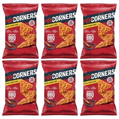 Popcorners Smokehouse BBQ Popped Corn Snack Chips 7oz Lot of 6 Bags