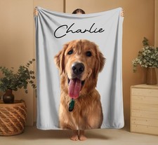 Custom Dog Blanket, Personalized Pet Photo Blanket,Gift for Dog Mom or Pet Owner