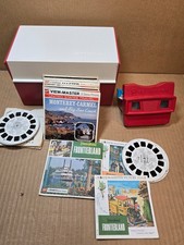 GAF View-Master In Chest Storage Case W/ 72 Reels - Disneyland, Charlie Brown