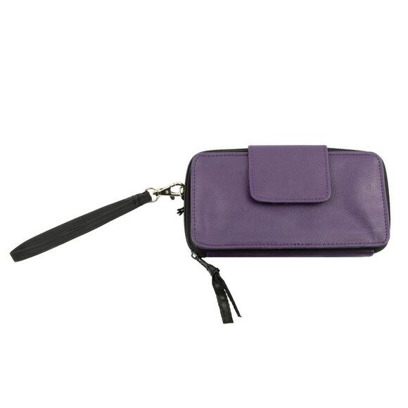 Design Pebble Eggplant Wrist Wallet and Phone Case
