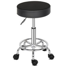 Portable Rolling Garage Stool Adjustable Mechanic Work Shop Salon Swivel Seat
