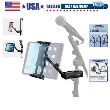 Adjustable Tablet Holder Clip-on Phone Mount for Mic Microphone Stand Music S...