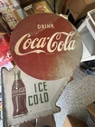 Vintage Original Metal Coca Cola Flange Sign 1952 ICE COLD