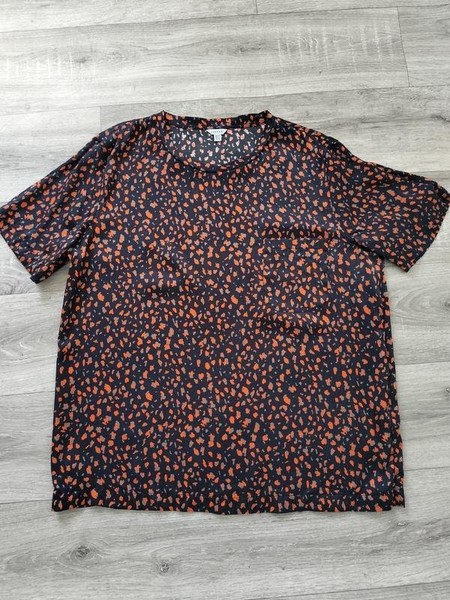 Women Jigsaw Shirt Orange Silk 42