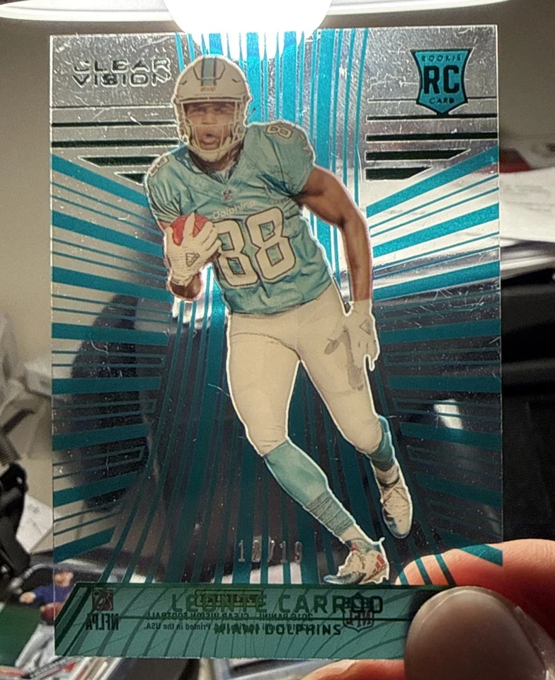 2016 Panini Clear Vision RC Level 1 Emerald #149 Leonte Carroo Dolphins /19 - Image 3 of 3