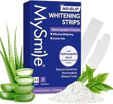 MySmile 7 Days Teeth Whitening Strips Residue-Free Enamel-Safe Non-Slip 14 Count