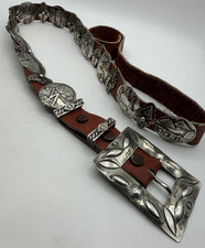 JoAnn Alarid Sterling Silver Storyteller Concho Belt Rodeo Cowgirl Southwestern