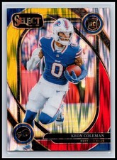 2024 Panini Select Keon Coleman Red Yellow Shock Prizm RC Club Level #280